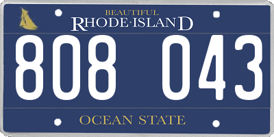RI license plate 808043