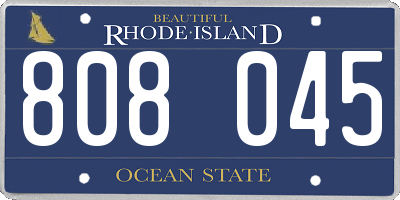 RI license plate 808045