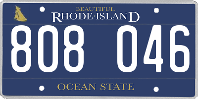 RI license plate 808046