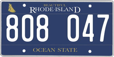 RI license plate 808047