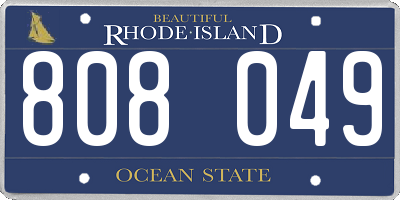 RI license plate 808049