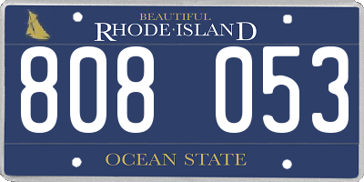 RI license plate 808053