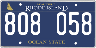 RI license plate 808058