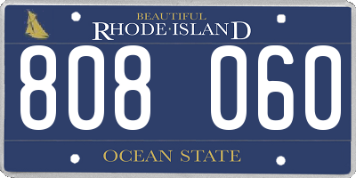RI license plate 808060