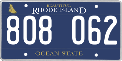 RI license plate 808062