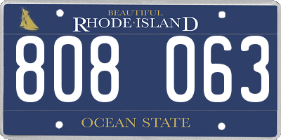 RI license plate 808063