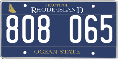 RI license plate 808065