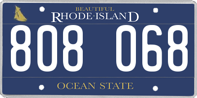 RI license plate 808068