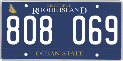 RI license plate 808069
