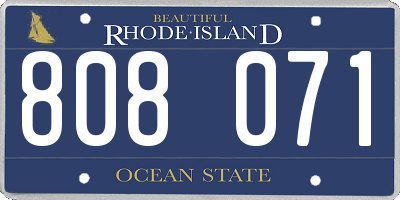 RI license plate 808071