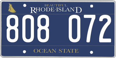 RI license plate 808072