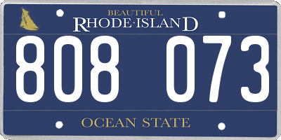 RI license plate 808073