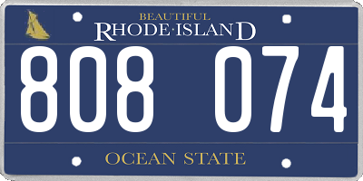 RI license plate 808074