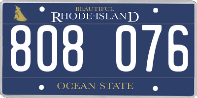 RI license plate 808076