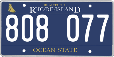 RI license plate 808077