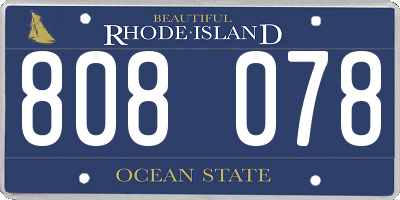 RI license plate 808078