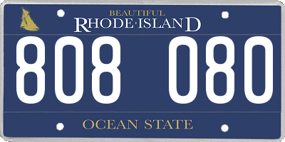 RI license plate 808080