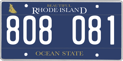 RI license plate 808081
