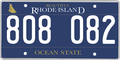 RI license plate 808082