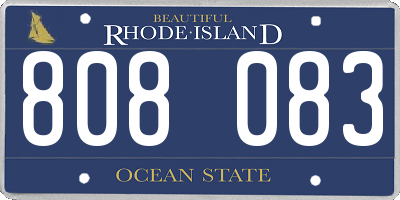 RI license plate 808083