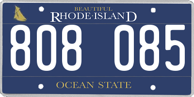 RI license plate 808085