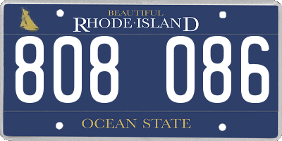 RI license plate 808086