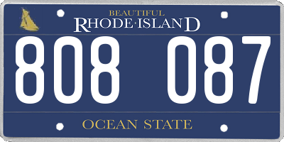 RI license plate 808087