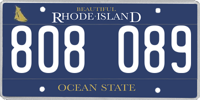 RI license plate 808089