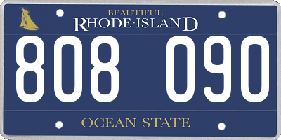 RI license plate 808090