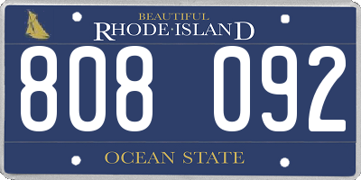 RI license plate 808092