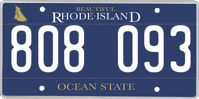 RI license plate 808093