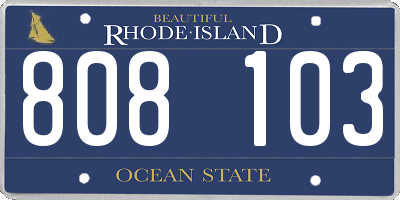RI license plate 808103