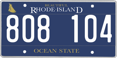 RI license plate 808104