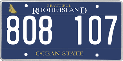 RI license plate 808107