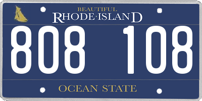 RI license plate 808108