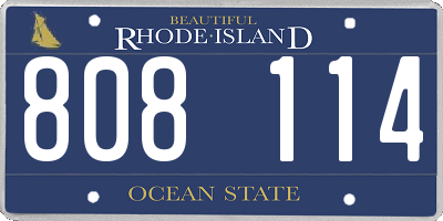 RI license plate 808114