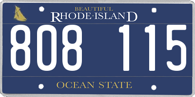 RI license plate 808115