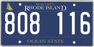 RI license plate 808116