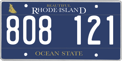 RI license plate 808121