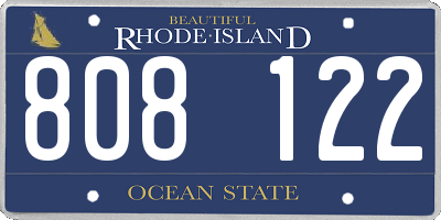 RI license plate 808122