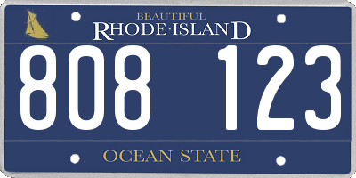 RI license plate 808123