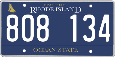 RI license plate 808134