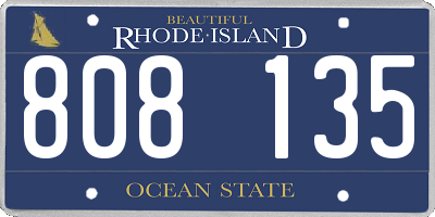 RI license plate 808135