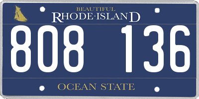 RI license plate 808136