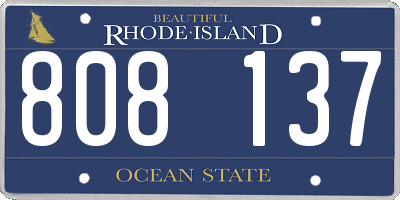 RI license plate 808137
