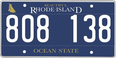 RI license plate 808138