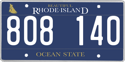 RI license plate 808140
