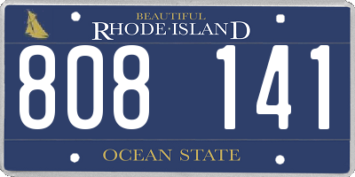 RI license plate 808141