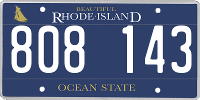 RI license plate 808143