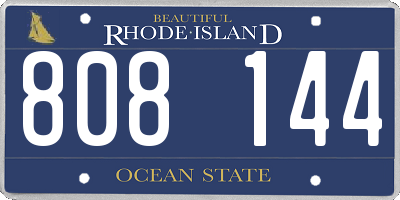 RI license plate 808144